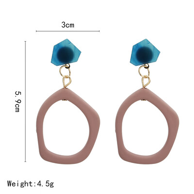 

New Design Sweet Irregular Hit Color Geometric Acrylic Earrings Long Big Drop Earrings For Women Resin Dangle Jewelry Pendientes
