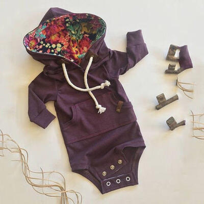 

Newborn Baby Boy Girl Floral Hooded Romper Bodysuit Jumpsuit Outfits Clothes Set