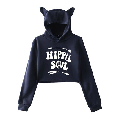 

Tailored Womens Winter Personality Cat Ears Lumbar Loose Fleece Hooded Sweatshirt