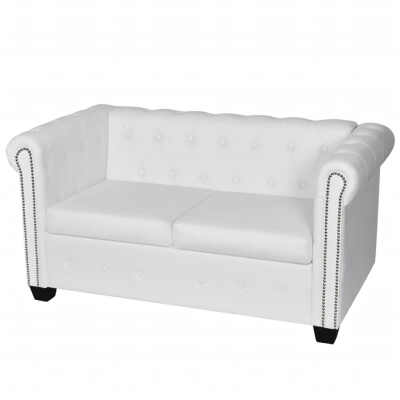 

Chesterfield 2-Seater Artificial Leather White