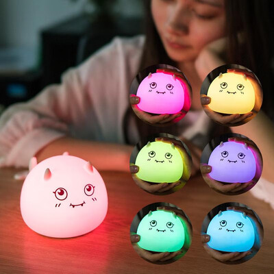 

Creative new little devil silicone patted night light LED baby bedroom bedside lamp baby feeding energy saving lamp
