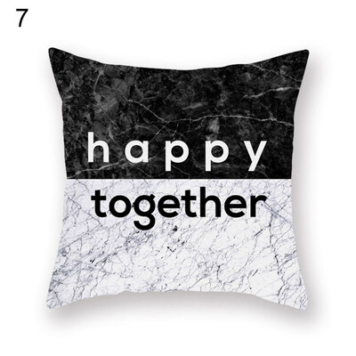 

Marble Grain Love Happy Pillow Case Cushion Cover Sofa Bed Car Cafe Office Decor