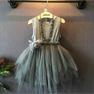 

Baby Girl Princess Dress Kids Party Wedding Pageant Lace Tutu Tulle Dresses