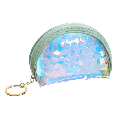 

Creative Laser Printing Zip Clutch Women Kid Coin Purse PVC Keychain Wallet