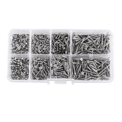 

Greensen 800pcs M2 Cross Drive Flat Head Self-Tapping Screws Woodworking Fastener with Box