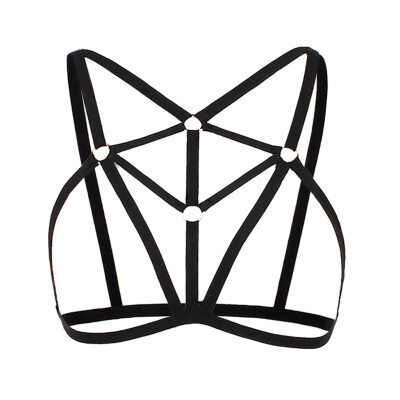 

Toponeto Alluring Women Cage Bra Elastic Cage Bra Strappy Hollow Out Bra Bustier