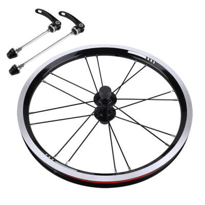 

Greensen 1 Pair 16inch Aluminium Alloy Wheel Set V Brake for Folding Bike Bicycle