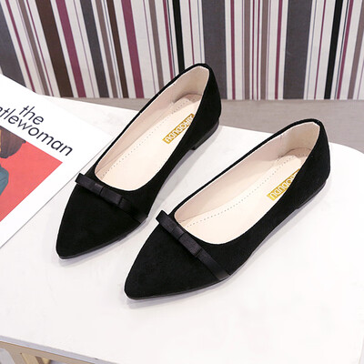 

Pointed Single Shoes Female Spring Korean Version Baitachic Student Flat-soled Shoes Xiao Qingxin Bean Shoes Lady Shoes