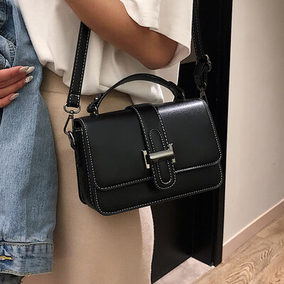 

Shoulder bag handbag 2019 new solid color small square bag simple fashion wild ins super fire portable Messenger bag
