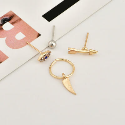 

Wholesale Popular Crytal Earrings For Women Fashion Jewelry Eye Arrow Female Earrings Set Suit Foreign Trade Jewelry oorbellen