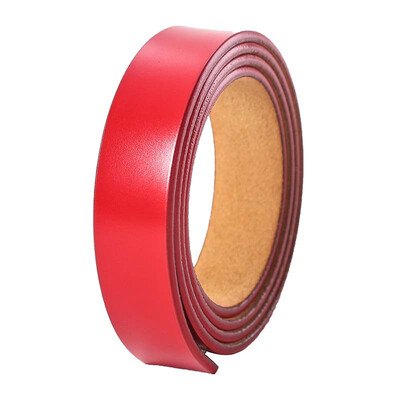 

Big red leather belt ladies automatic toothless belt belt leather non-porous belt strip headless belt body