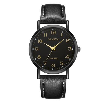 

Dropshipping Fashion Geneva Watch Women Simple Analog Leather Quartz Wrist Watches Luxury Brand Dress Women Watch Clock &Ff