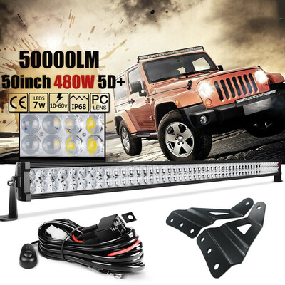 

For Chevy SilveradoGMC Sierra 07-13 LED Light Bar Curved 50inchWiring Bracket