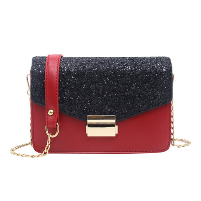 

Women Sequins Small Square Bag Simple Shoulder Messenger Bags High-quality British Designer Chain Crossbody Bag T2G