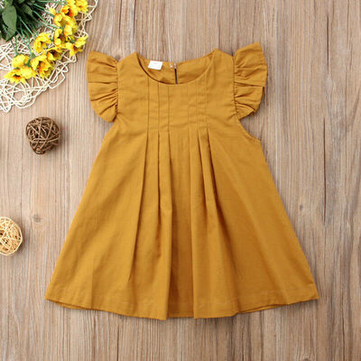 

Infant Baby Toddler Girl Solid Lovely Princess Sleeveless Princess TuTu Sundress