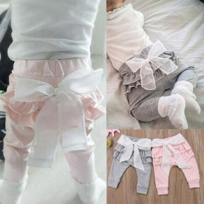 

Fashion Newborn Toddlers Baby Girls Casual Bottoms Trousers Long Bowknot Pants