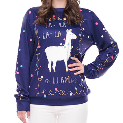 

Nomeni Womens Christmas Santa Printing Circular Collar Sweatershirt Tops Blouse