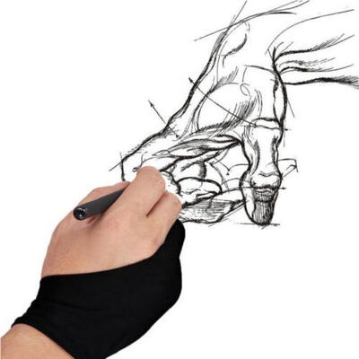 

Free Size Anti-fouling Professional Artist Drawing Black Glove for Huion Graphic Tablet Drawing