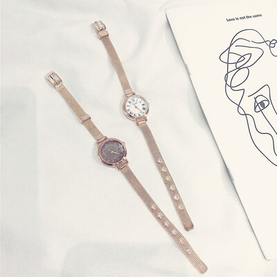 

Mori Xiaoqingxin Watch Ins Super-hot Womens Chain Temperament Academy Style Literature&Art Small Watch Plate with Small Stri