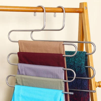 

Multi-Use Pants Trousers Hanging Clothes Hanger 5-Layers Room Space Saver Home
