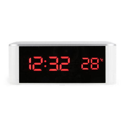 

Home LED Electronic Clock Mirror Clock Home Thermometer Alarm with USB Cable