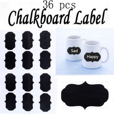 

36 x Chalkboard Blackboard Chalk Labels Stickers Craft Kitchen Candy Buffet
