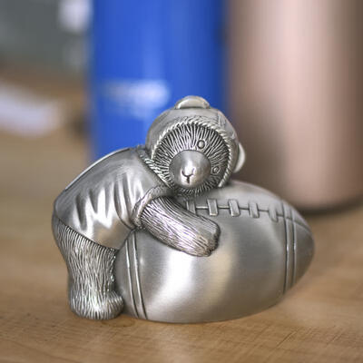

Greensen Alloy Material Bear Holding Ball Shape Coin Bank Children Money Saving Box