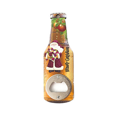 

Toponeto Creative wooden bottle opener Christmas Print Refrigerator Magn