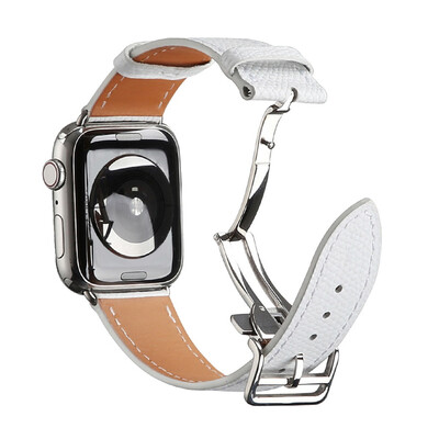 

〖Follure〗Butterfly buckle Leather Wrist Watch Strap Band For IWatch 4 Apple Watch 44mm