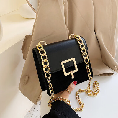 

Small bag female new wild lock single back Messenger bag fashion frosted chain small square bag