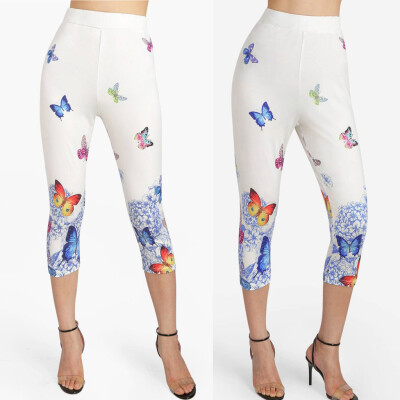 

Tailored Fashion Womens High Waist Elastic Plus Size Printing Tight Pants Shorts Leggings