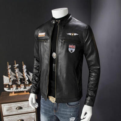 

UK Mens Vintage Speed Racer Black Retro Motorcycle Real Biker Leather Zip Jacket