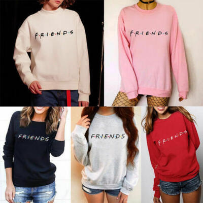 

UK Womens FRIENDS Print Hoody Sweatshirt Slouch Pullover Sweater Jumper Tops