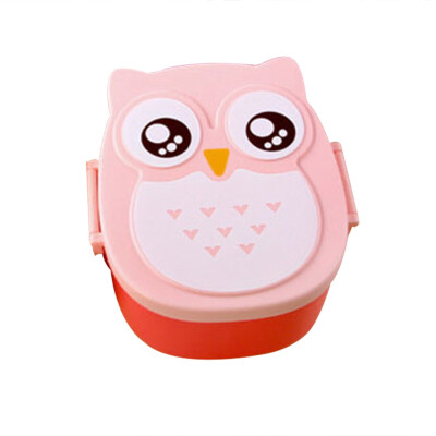 

Cartoon Cute Childrens Lunch Box owl Pattern Lunch Box Divided Students Microwave Lunch Box Purple red