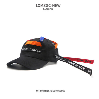 

2019 new hat fashion personality hip-hop hat ribbon adjustable baseball cap manufacturer wholesale duck tongue cap