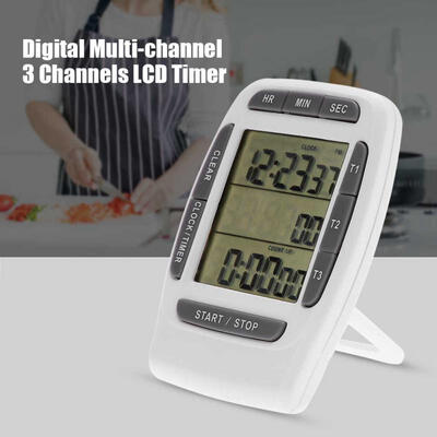 

Greensen Portable Digital Multi-channel 3 Channels LCD Timer Accurate Timing Countdown Clock