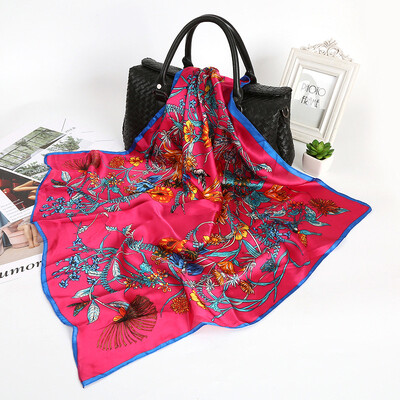 

Autumn&winter Korean version of the silk satin thin scarf scarf air conditioning shawl beach towel seaside sunscreen silk scarf women wholesale