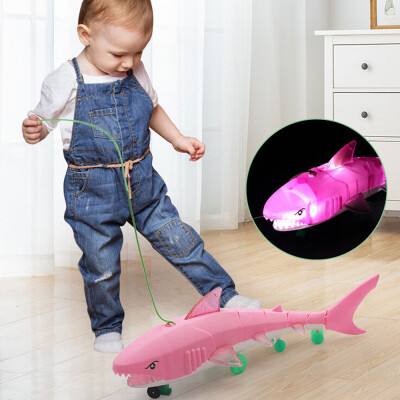 

Siaonvr LED Light Music Electric Toy For Boys Kids Gift Leash Shark Glow Toy Baby Toy