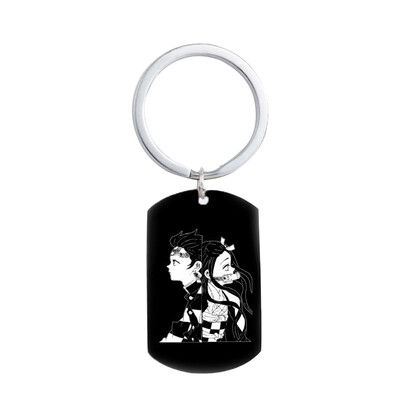 

CAR-TOBBY Anime Keychain Cartoon Figure Stainless Steel Pendant Backpack Key Ring