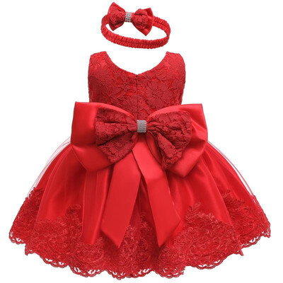 

Newborn Baby Girls Dress Sequins Lace Flower Birthday princess Dress Infant party costume
