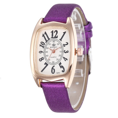 

Summer new matte leather strap ladies digital quartz watch student popular rectangular watch