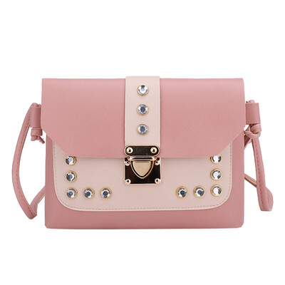 

Women Small Messenger Bags 2019 Fashion Women Hit Color Rhinestone Shoulder Bag Messenger Satchel Crossbody Bags T10