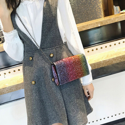 

Tailored Fashion Women Girl Leather Crossbody Shoulder Bag with Bling Sequins