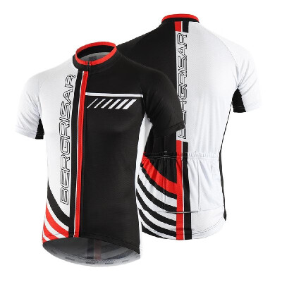 

Men Cycling Jersey Breathable Quick Dry Short Sleeve Bike Riding Shirt with 4 Rear Pockets