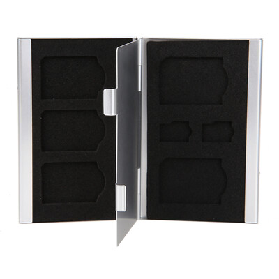 

Aluminum 5SD 2TF Micro SD Cards Pin StorageBox Case Holder Protector
