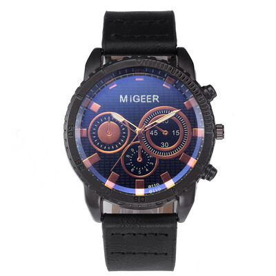 

〖Follure〗MIGEER High-End Fashion Mens Stainless Steel Watch Analog Alloy Quartz Watch