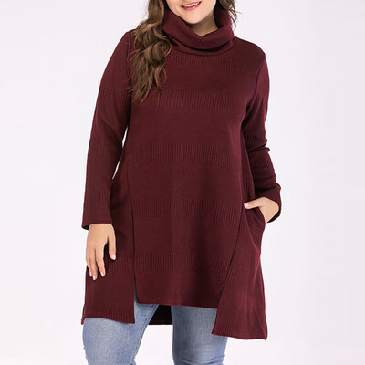 

〖Follure〗Womens Plus Size Sweater Thick Needle Long Sleeve O-Neck Pullover Sweater