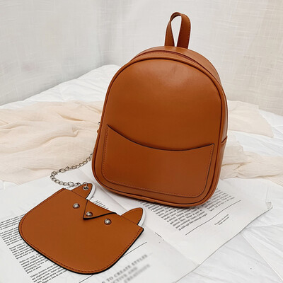 

Tailored Fashion Women Students Solid Color School Bag Backpack Shoulder Bag Travel Bag