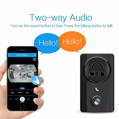 

EC59 Wireless Wi-Fi Socket IP Camera 180 Degree Panoramic HD 1080P Fisheye Home Security CCTV Camera W Two Way AudioEU Plug