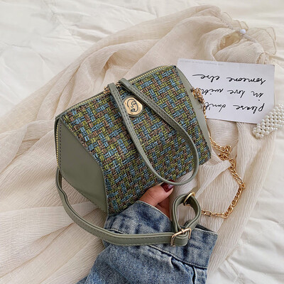 

Tailored Womens Bag Bucket Bag Shoulder Bag Color Stitching Crossbody Bag